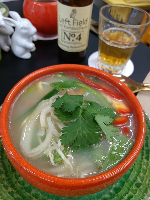 tom yum soup at The Herbivore Kitchen in Edinburgh