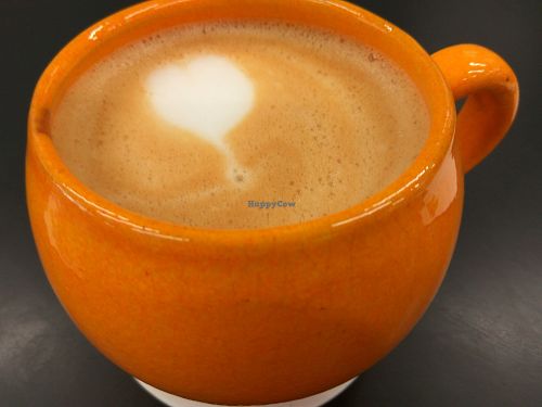 Latte with coconut milk at The Herbivore Kitchen in Edinburgh