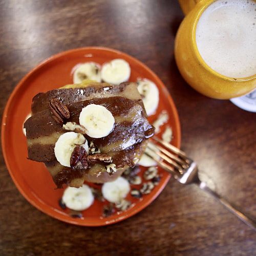 Pumpkin pancakes  at The Herbivore Kitchen in Edinburgh