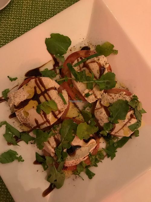 Cashew mozzarella caprese salad  at Past & Future in Fuerteventura