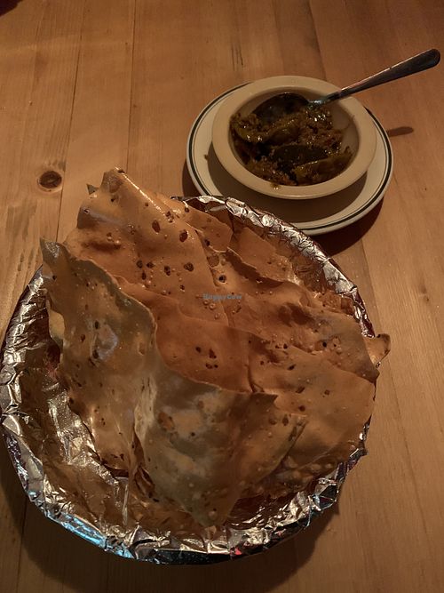 Papad with pickles at Bombay Deluxe in Anchorage