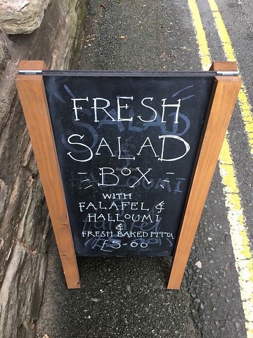 signboard  at Leaf in Hay-on-wye