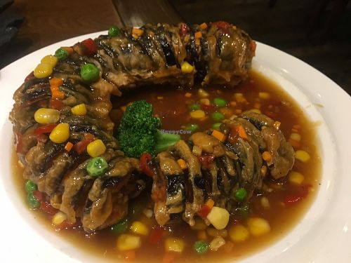 sour sweet eggplants at Yihua Yiye in Chongqing