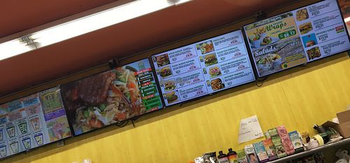 TV menu at Veggie Castle in Jamaica