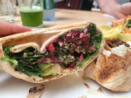 Falafel wrap (vegan) at Cafe Stepping Stone in Cartagena