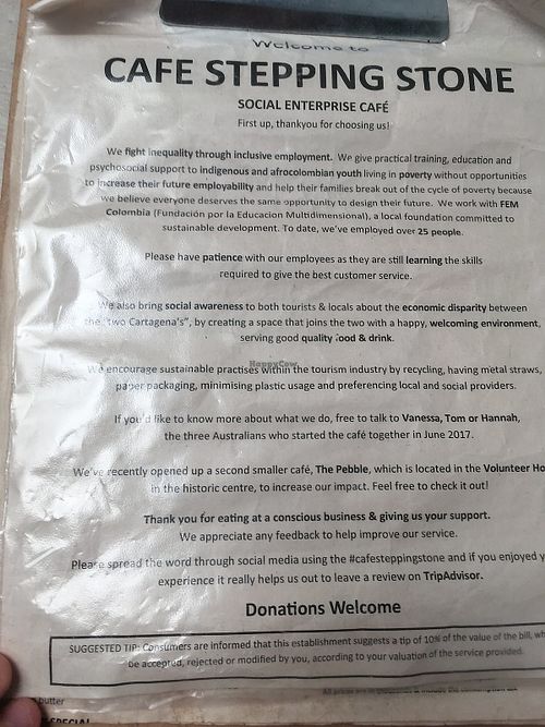 Info about them at Cafe Stepping Stone in Cartagena