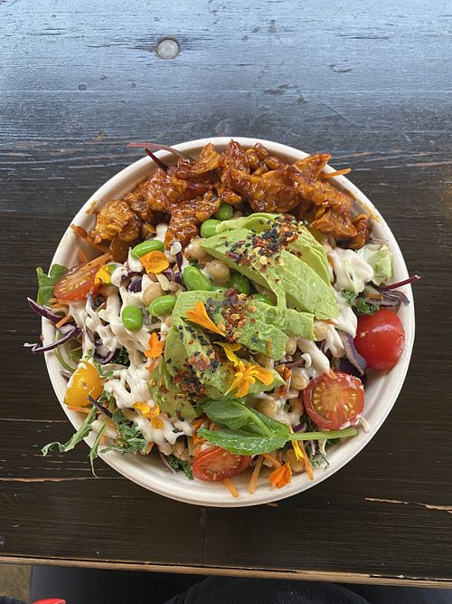tempeh salad at The Organic Boho in Copenhagen