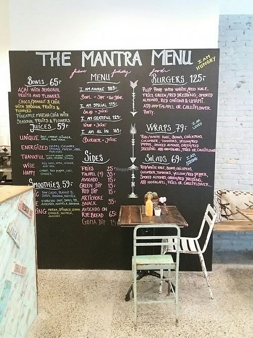 menu at The Organic Boho in Copenhagen