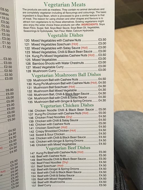 All vegetarian options are vegan. Massive selection of mock meats and vegetable at Golden House in Cardiff