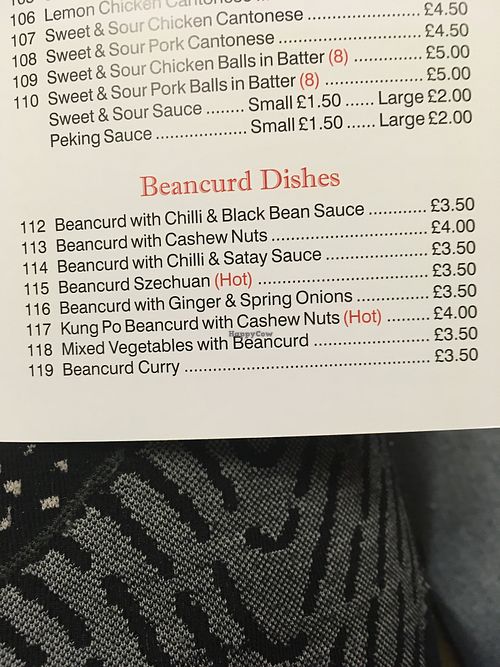 Plus quite a few tofu dishes  at Golden House in Cardiff