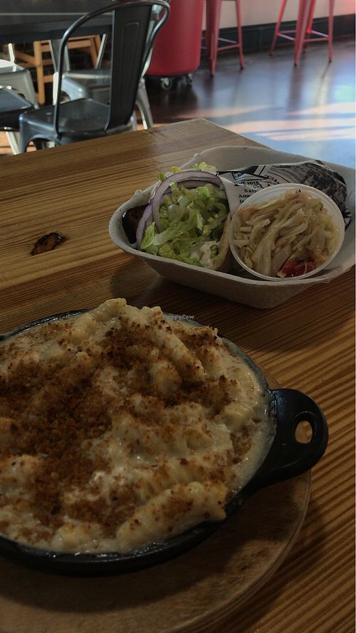 Truffle Mac & Cheese and The Gyro from Banzo  at The District Bar in Linwood