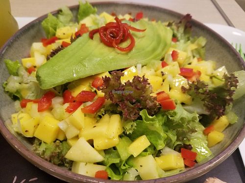 Mango salad at Pezetarian in Cartagena