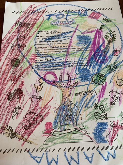 Kids menu  at Chickpea Restaurant in Vancouver