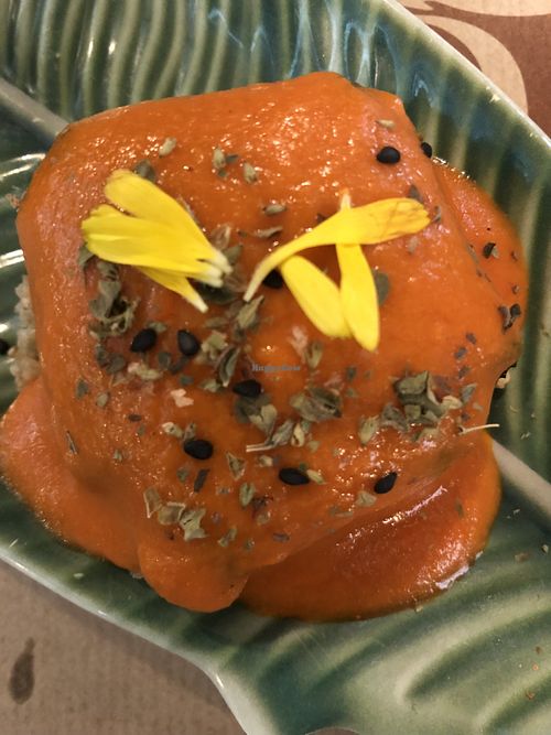 Aubergine quinoa sachets   at La Bartola in Sevilla