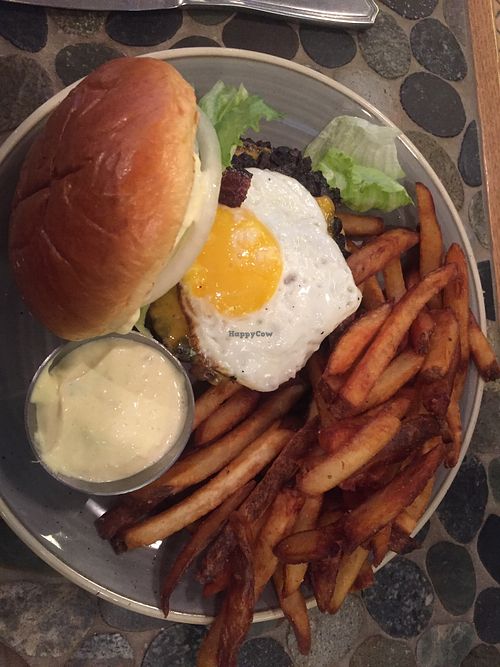 Veggie burger with egg at Bad Hunter in Chicago