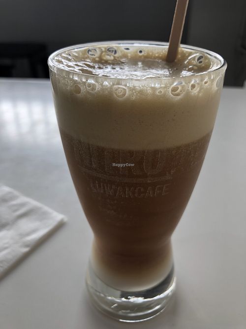 Nitro brew cold coffee with oat milk at Luwak Cafe in Tijuana