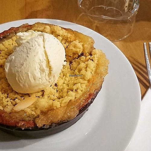 Apple and cinnamon crumble with ice cream at Potato Tomato - The Eatery in Whitstable