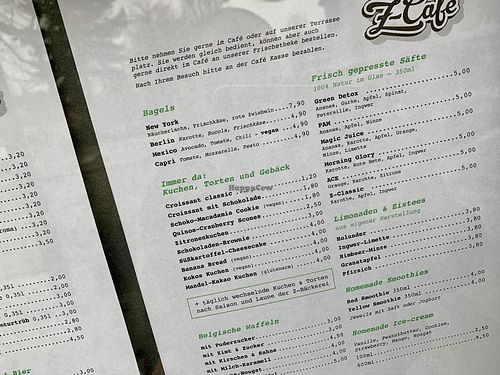 menu at Haus Zauberflöte in Offenburg