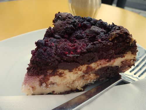 Brownie-Cheesecake hmmm yummy at Haus Zauberflöte in Offenburg