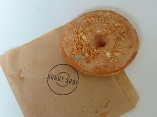 Vegan peanut butter donut at Donut Shop in Prague