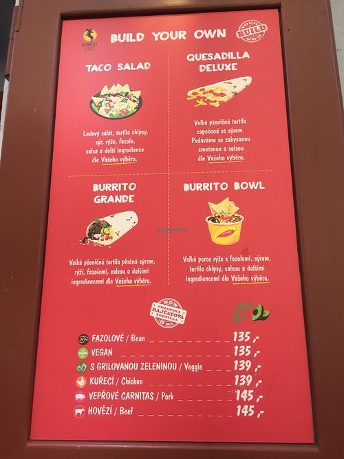 Options  at Burrito Loco - Masna in Prague