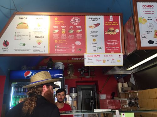 Board  at Burrito Loco - Masna in Prague