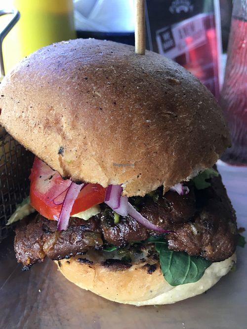 New vegan burger at Roraima Burgers in Tulum