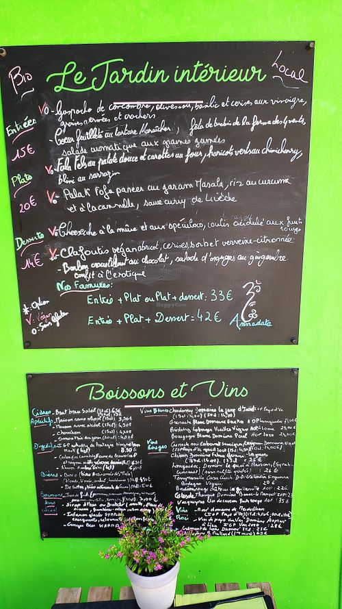 Menu for that day at Annadata in Saint-malo