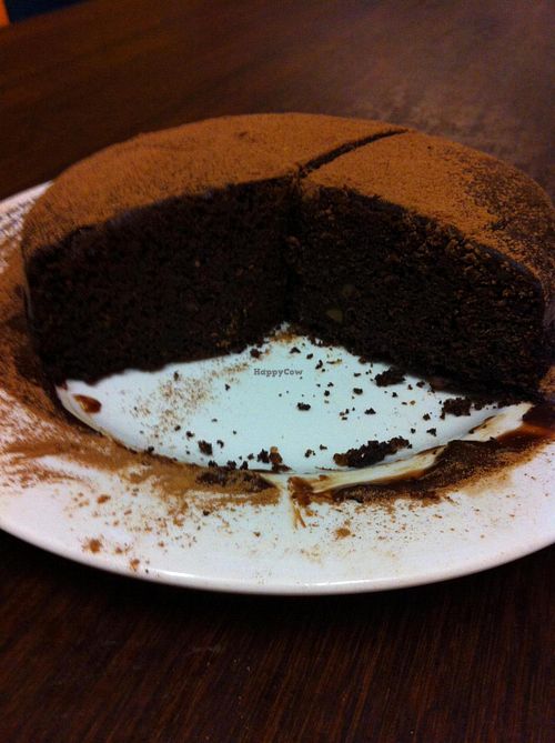 rich chocolate cake at Melbourne University Food Co-op in Parkville