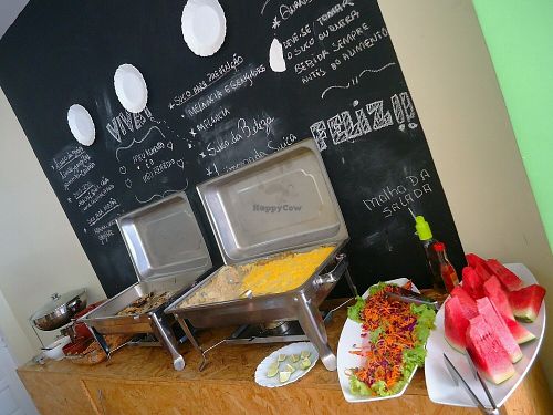 Daily menu, no animal products.  at La Cozinha Bistro Vegetariano in Manaus