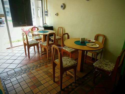 Seating area.  at La Cozinha Bistro Vegetariano in Manaus
