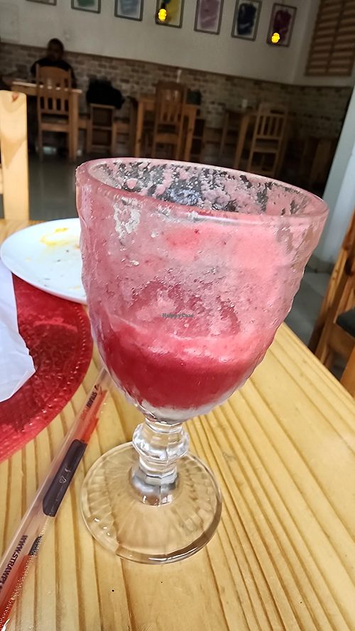 beet, ginger and apple juice. again, way too much foam. this seems to be the experience of juice in manaus - a lot of foam and not a lot of juice. probably not worth it. at Edi Sabor Natural in Manaus