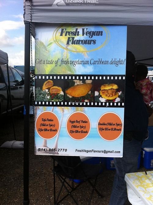 Fresh Vegan Flavour sign at the Sylvan Lake Farmers Market at Fresh Vegan Flavour in Sylvan Lake