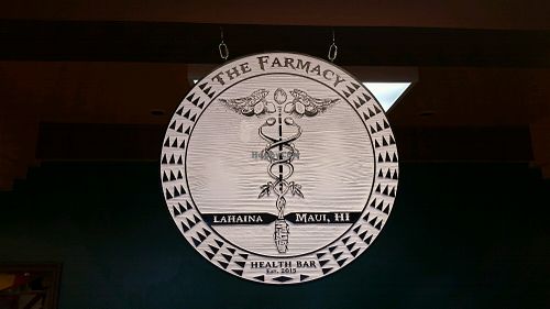 logo at Farmacy Health Bar in Lahaina
