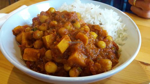 Sweet potato & chickpea curry at Vegan All Sorts in Saltaire