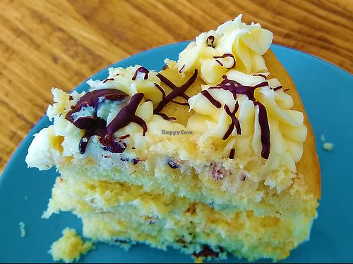 Salted caramel & chocolate chip cake at Vegan All Sorts in Saltaire