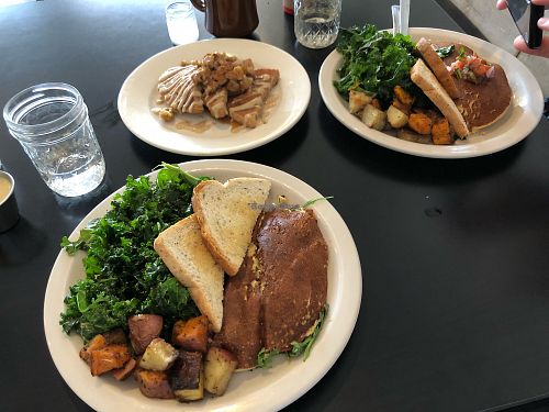BLT omelette, Mexican omelette, cinnamon bun french toast. Amazing!! at From Seed to Sprout in Fair Haven