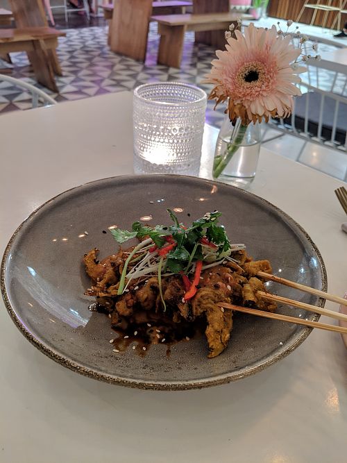 Thai "chicken" skewers - Dinner menu at Kynd Community - Seminyak in Seminyak
