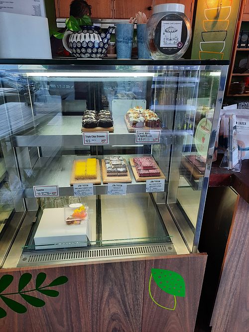 Vegan cakes at Buddha Bowl Cafe in Newtown