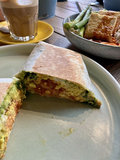 Breakfast burrito  at Buddha Bowl Cafe in Newtown