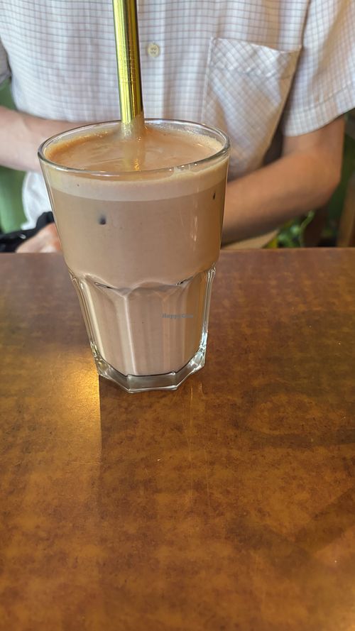 Iced cacao with oat milkk  at Buddha Bowl Cafe in Newtown
