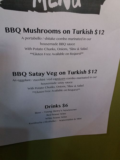 Menu at Buddha Bowl Cafe in Newtown