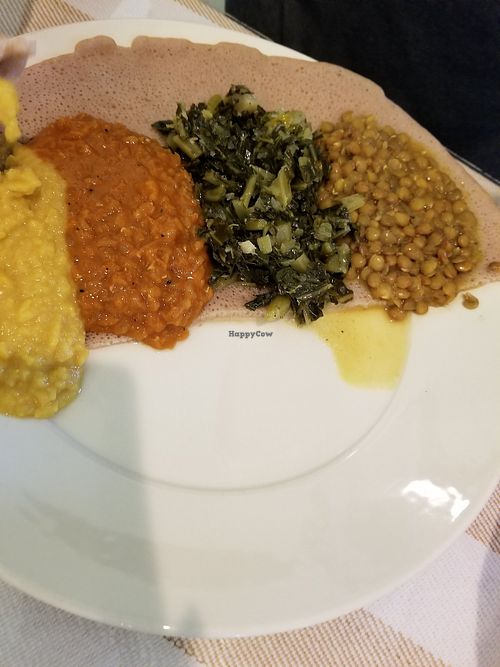 Vegan Combo with Collards at Taste of Ethiopia in Greensboro