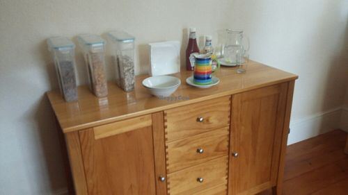 Cereal, juice & plant based milk at No. 89 Vegetarian B&B in Bideford