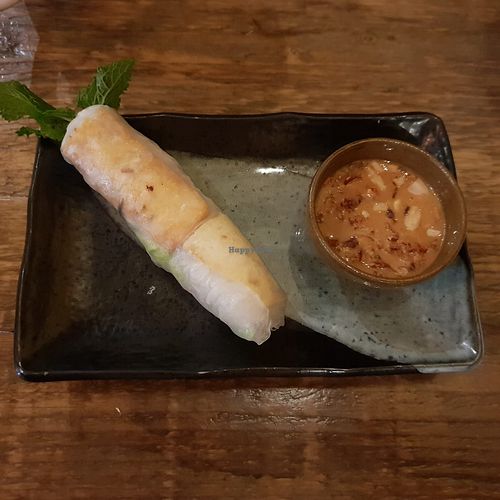 Nice spring roll with peanut sauce at Chum Chay in Cologne