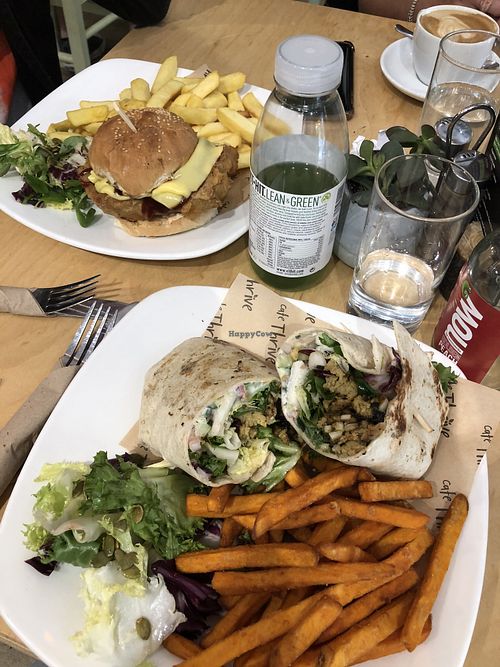 Special Gyro wrap and ‘chicken’ burger  at Cafe Thrive in Southampton