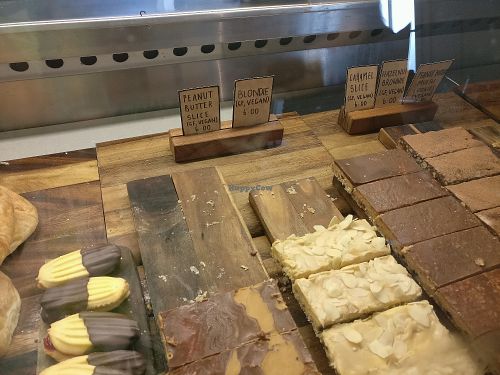 vegan slices  at Little Lucky Cafe in Bacchus Marsh