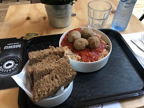 vegan option - medium size serving ordered.  at Reballion in Hasselt