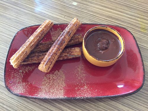 Churros with vegan chocolate sauce at Trippy Taco in Fitzroy