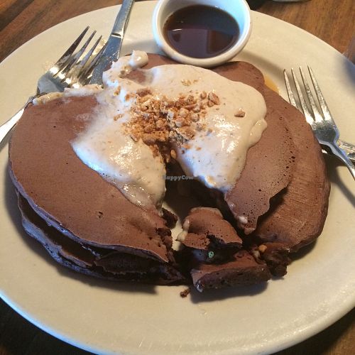 Vegan chocolate pancakes  at Julian's in Providence